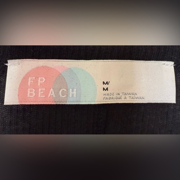 Free People Beach Black Long Sleeve Ribbed Button Up Cardigan in Size Medium - Picture 5 of 7